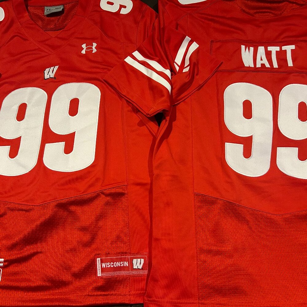 Under Armour WISCONSIN BADGERS JJ WATT Men's JERSEY Sz M,L,XL 2XL New w tags